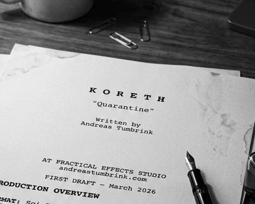 Title page of the KORETH screenplay, first draft